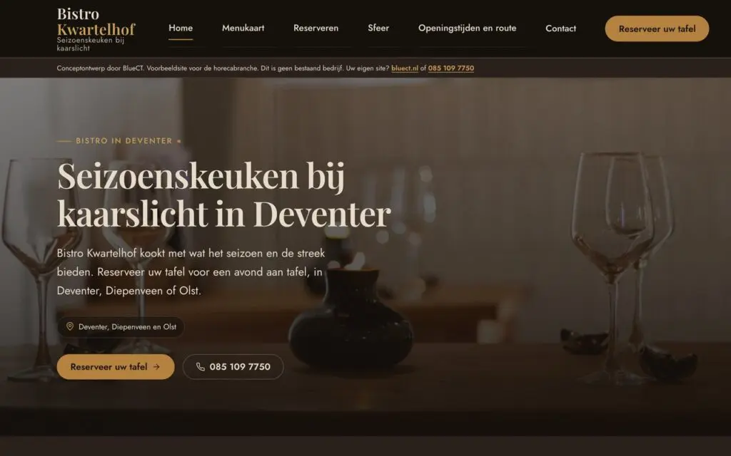 Conceptontwerp voor de horeca: Bistro Kwartelhof