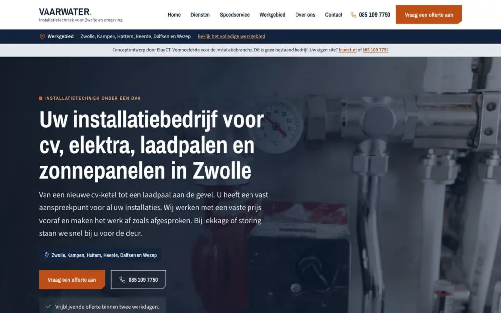 Conceptontwerp voor de installatiebranche: Vaarwater Installatietechniek