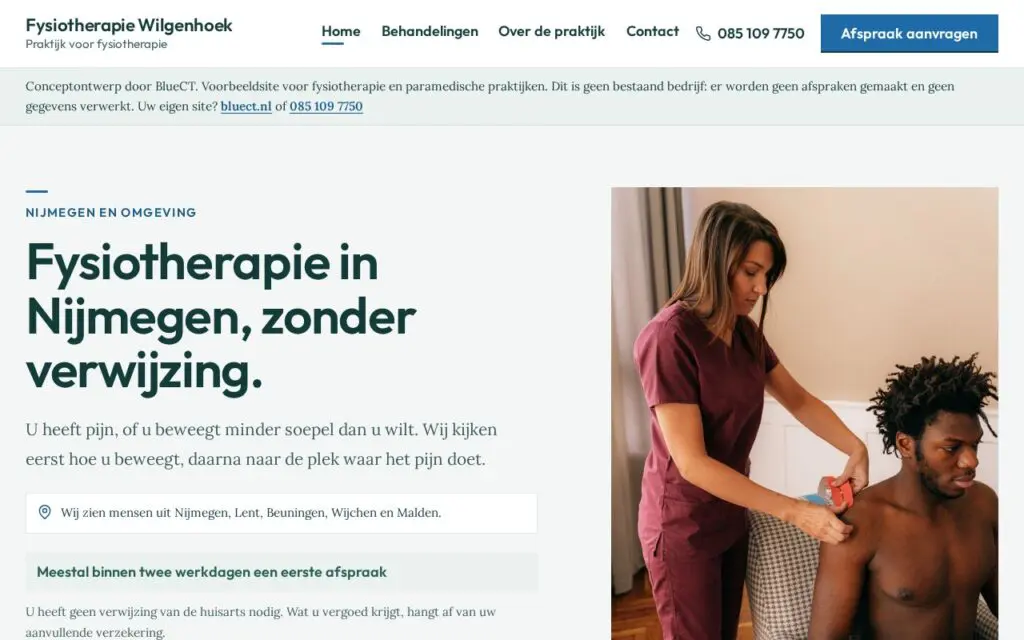Conceptontwerp voor de zorg en praktijken: Fysiotherapie Wilgenhoek
