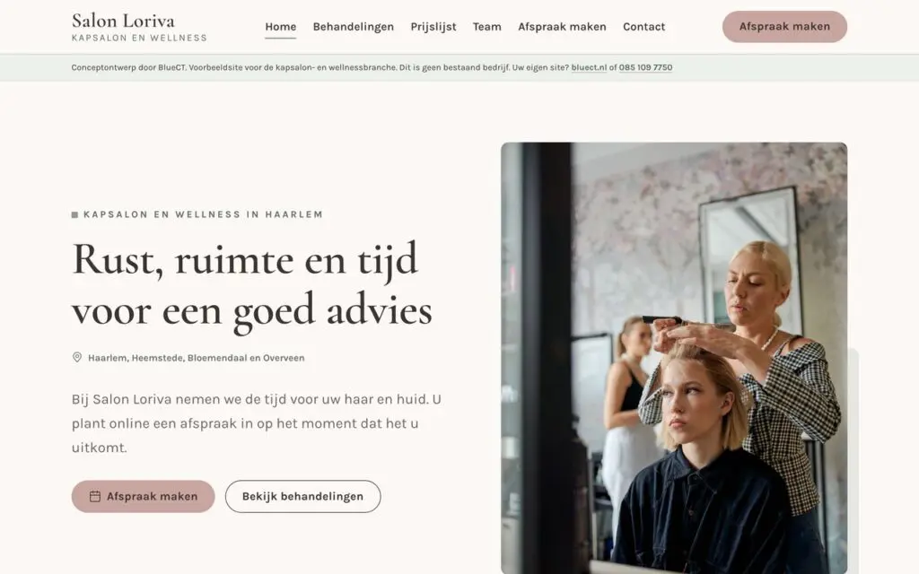 Conceptontwerp voor de kapsalon en wellness: Salon Loriva